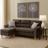 2 Piece Contemporary Sectional Set with Tufted Back, Tan