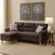 2 Piece Contemporary Sectional Set with Tufted Back, Tan