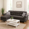 2 Piece Contemporary Sectional Set with Tufted Back, Tan
