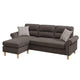 2 Piece Contemporary Sectional Set with Tufted Back, Tan
