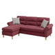 2 Piece Contemporary Sectional Set with Tufted Back, Red