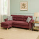 2 Piece Contemporary Sectional Set with Tufted Back, Red