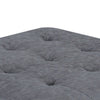 Contemporary Leatherette Rectangular tufted Ottoman, Gray