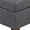Contemporary Leatherette Rectangular tufted Ottoman, Gray