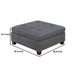 Contemporary Leatherette Rectangular tufted Ottoman, Gray
