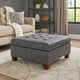 Contemporary Leatherette Rectangular tufted Ottoman, Gray