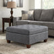 Contemporary Leatherette Rectangular tufted Ottoman, Gray