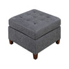 Contemporary Leatherette Rectangular tufted Ottoman, Gray