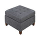 Contemporary Leatherette Rectangular tufted Ottoman, Gray