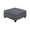 Contemporary Leatherette Rectangular tufted Ottoman, Gray