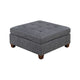 Contemporary Leatherette Rectangular tufted Ottoman, Gray