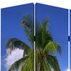 Beach Inspired Canvas Print 3 Panel Wooden Screen Blue and Green BM228607