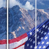 American Flag Printed Wood and Canvas 3 Panel Screen Multicolor BM228608