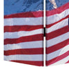 American Flag Printed Wood and Canvas 3 Panel Screen Multicolor BM228608