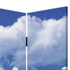 American Flag Printed Wood and Canvas 3 Panel Screen, Multicolor