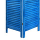 Wooden 3 Panel Shutter Screen with Fitted Slats, Light Blue