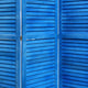 Wooden 3 Panel Shutter Screen with Fitted Slats Light Blue BM228609