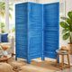 Wooden 3 Panel Shutter Screen with Fitted Slats, Light Blue