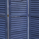 Wooden 3 Panel Shutter Screen with Fitted Slats Dark Blue BM228610