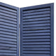 Wooden 3 Panel Shutter Screen with Fitted Slats Dark Blue BM228610