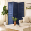 Wooden 3 Panel Shutter Screen with Fitted Slats, Dark Blue