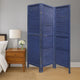 Wooden 3 Panel Shutter Screen with Fitted Slats, Dark Blue