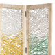 3 Panel Wooden Screen with Woven Reinforced Yarn Multicolor By Casagear Home BM228614
