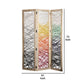 3 Panel Wooden Screen with Woven Reinforced Yarn, Multicolor By Casagear Home