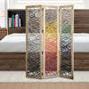 Wood Screen | 3 Panel | Woven Yarn | Multicolor
