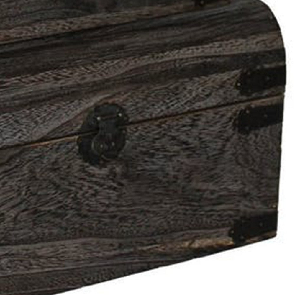 Wooden Lift Top Storage Box with Grain Details Set of 3 Gray BM228639