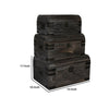 Wooden Lift Top Storage Box with Grain Details Set of 3 Gray BM228639