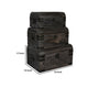 Wooden Lift Top Storage Box with Grain Details Set of 3 Gray BM228639