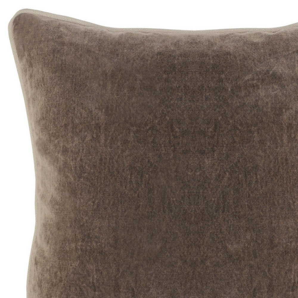 Throw Pillow Set | 20 x 20 | Piped Edges | Taupe Brown