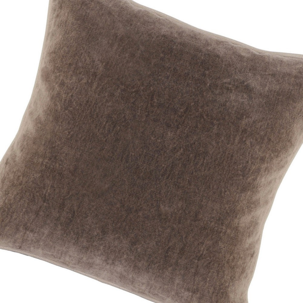 Throw Pillow Set | 20 x 20 | Piped Edges | Taupe Brown
