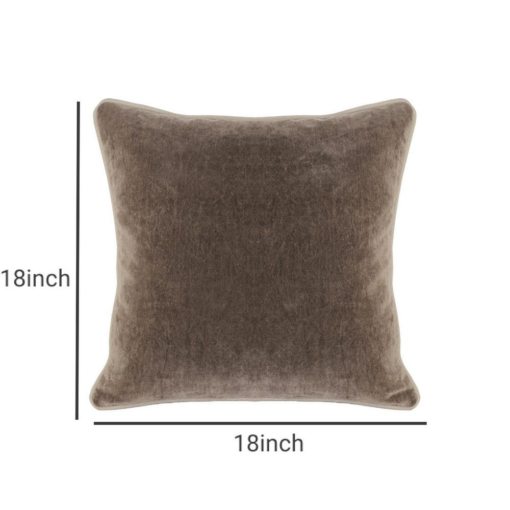 Throw Pillow Set | 20 x 20 | Piped Edges | Taupe Brown