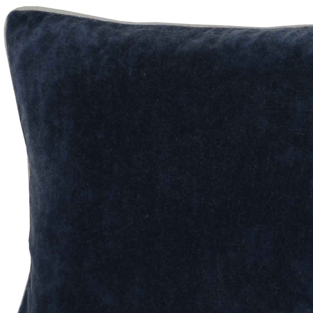Throw Pillow | Rectangular | 20 x 14 | Piped Edges | Navy Blue