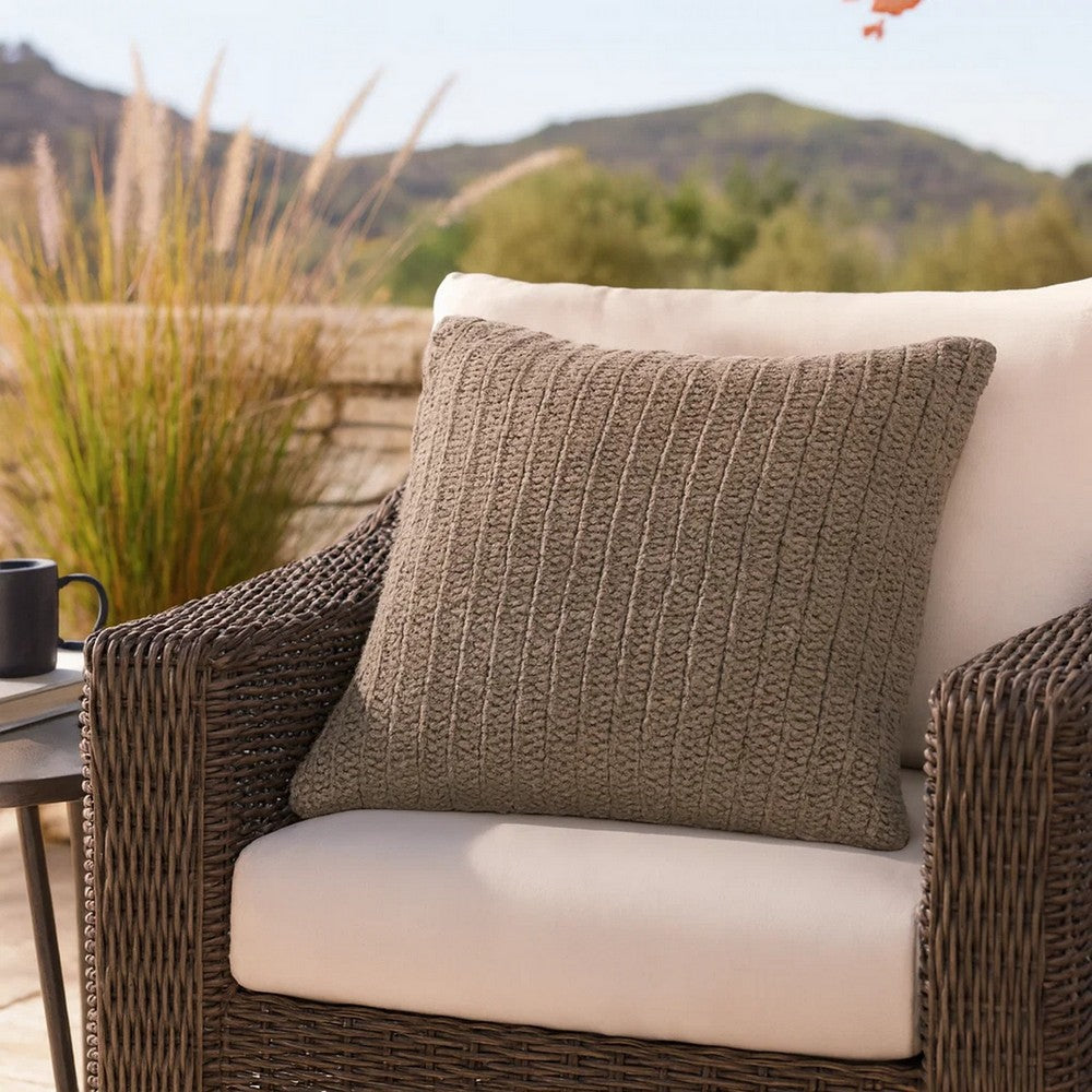 Throw Pillow Set | 20 x 20 | Hand Knit | Brown