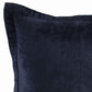 Square Fabric Throw Pillow with Solid Color and Flanged Edges, Blue By Casagear Home