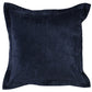 Square Fabric Throw Pillow with Solid Color and Flanged Edges, Blue By Casagear Home