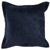 Square Fabric Throw Pillow with Solid Color and Flanged Edges, Blue By Casagear Home