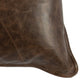 Faux Leather Pillow | Stitched Detail | Flanged Edges | Dark Brown