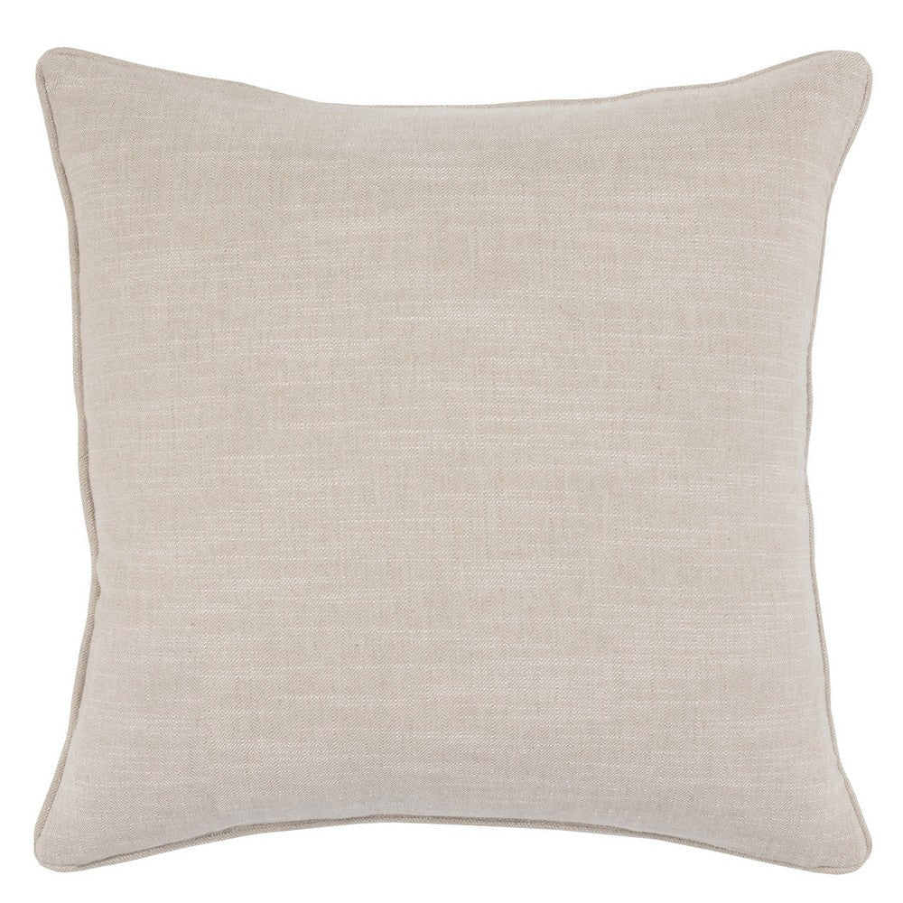 Textured Fabric Throw Pillow with Piped Edges Navy Blue and Beige By Casagear Home BM228906