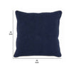 Textured Fabric Throw Pillow with Piped Edges, Navy Blue and Beige By Casagear Home