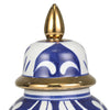 Urn Shaped Ceramic Jar with Lid and Gold Accent Blue By Casagear Home BM228952