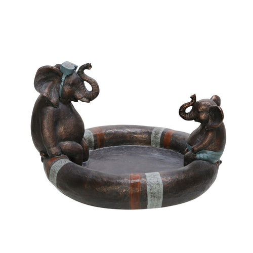 Elephant Bird Bath | Dad & Son Design | 10" | Polyresin | Bronze