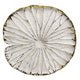 19 Inches Polyresin Frame Lotus Wall Decor, White and Gold