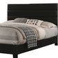 Leatherette Upholstered King Bed with Panel Headboard Black By Casagear Home BM229066