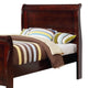 Twin Size Wooden Sleigh Bed with Panel Legs Cherry By Casagear Home BM229171
