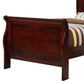 Twin Size Wooden Sleigh Bed with Panel Legs Cherry By Casagear Home BM229171