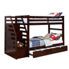Evan Twin Over Twin Bunk Bed | 4 Storage Drawers | Dark Brown